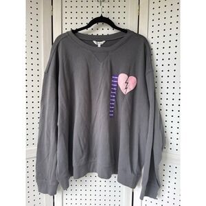 NWT Wildfox Graphic Crewneck I Wish It Was Saturday Pullover Sweatshirt XXL